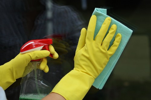 Office cleaners working in a Crystal Palace business workspace